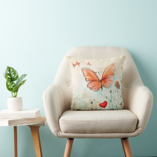 Coussin Amour papillon
