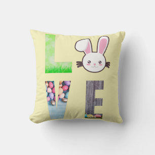 Coussin Amour Pâques - Lapin de Pâques - Oeuf de Pâques