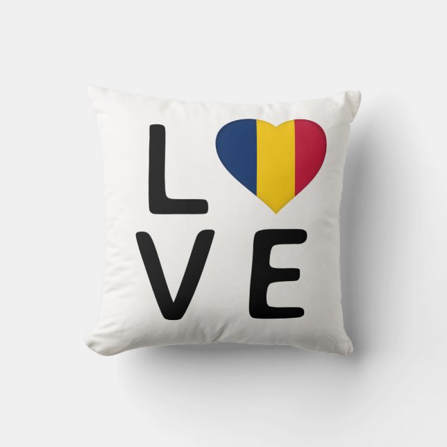 Coussin Amour - Pavillon Tchad (Recto)