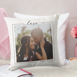 Coussin Amour Photo et Texte Personnalisés