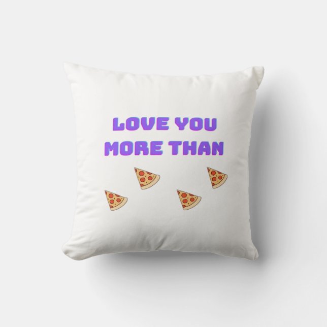 Coussin Amour plus fort que l'amour de la pizza Citation d (Recto)