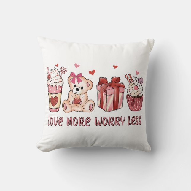 Coussin Amour Plus S'Inquiéter Moins La Saint Valentin (Recto)