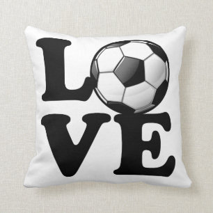 Coussin Amour pour le ballon de football brillant du