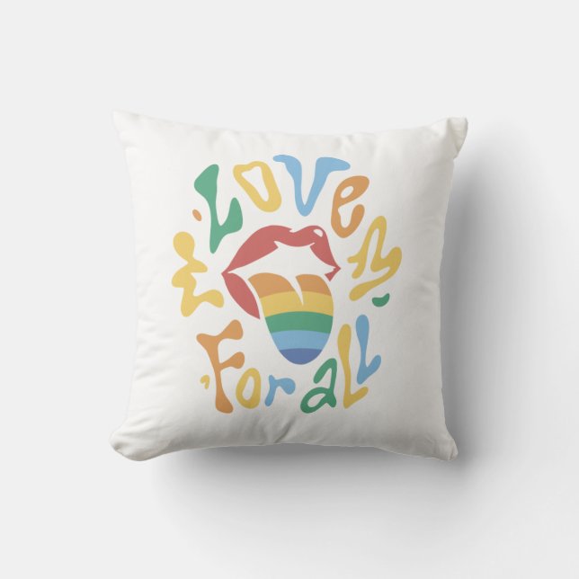 Coussin Amour Pour Toute La Bouche Arc En Ciel (Recto)