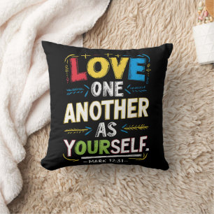 Coussin Amour radiant : Embrassez les autres comme vous ch