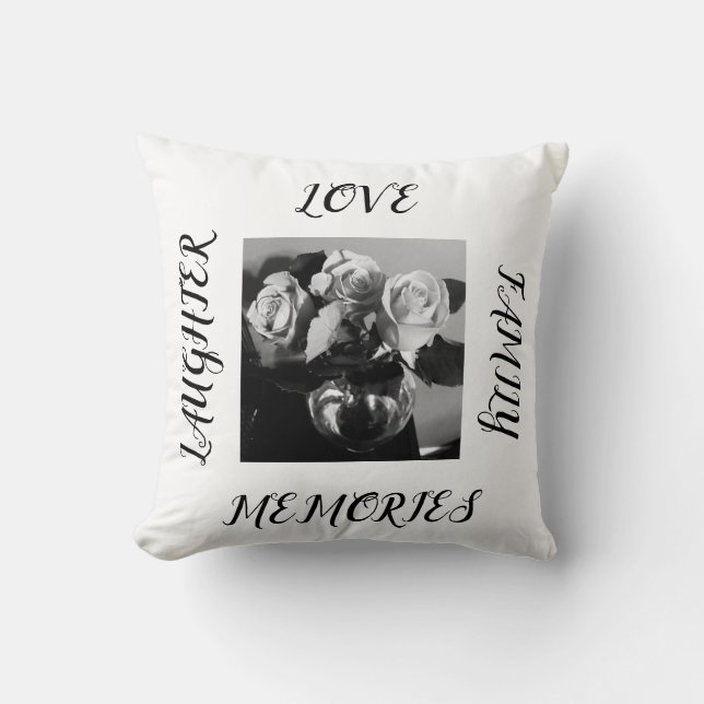 Coussin Amour, rire, Famille, Souvenirs (Recto)