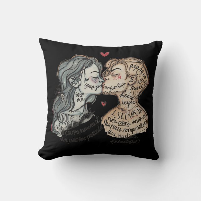 Coussin Amour romantique Jeu d'oreiller Artistique Accueil (Recto)
