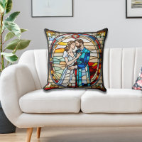 Amour romantique style vitrail mariage européen