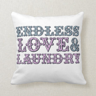 Coussin Amour sans fin et blanchisserie