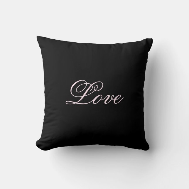 Coussin Amour Tendance Mariage Calligraphie Écriture Noir (Recto)