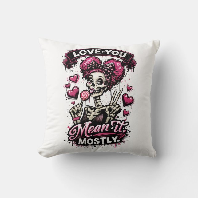 Coussin Amour Tu Veux Dire Que Surtout Fille Squelette (Recto)