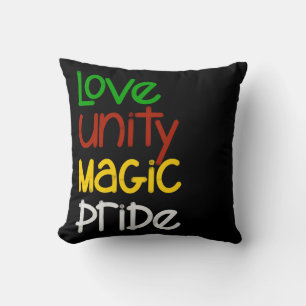 Coussin Amour Unité Magique Fierté Noir