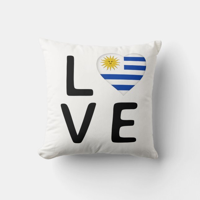 Coussin Amour - Uruguay Drapeau (Recto)