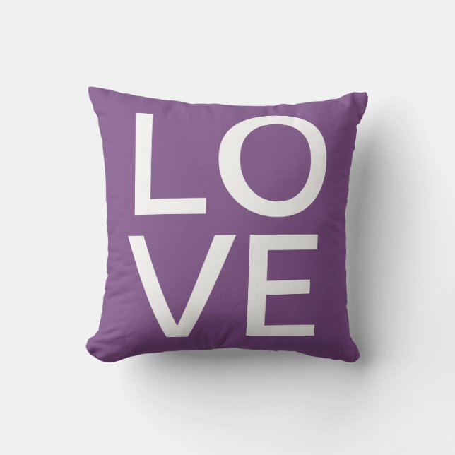 Coussin Amour Violet Coloré Moderne (Recto)