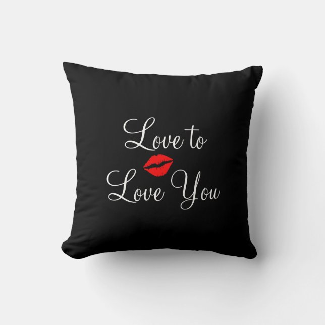 Coussin Amour Vous Accent Noir  (Recto)