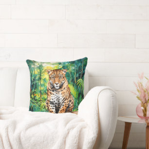 Coussin Amoureux cool de léopards de jungle