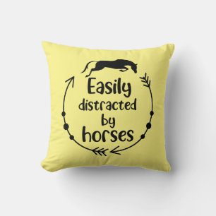 Coussin Amoureux de chevaux mignon Jaune Équestre Occident
