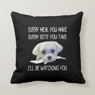 Coussin Amoureux de les chiens  Mignons Maltais Chaque Rep