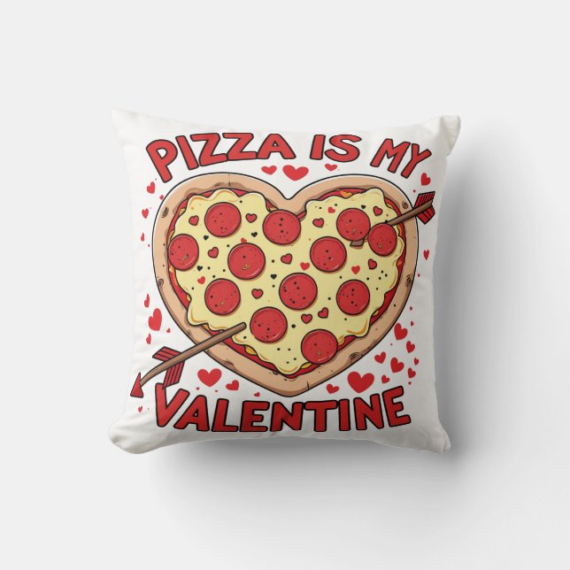 Coussin Amoureux de pizza de la Saint-Valentin (Recto)
