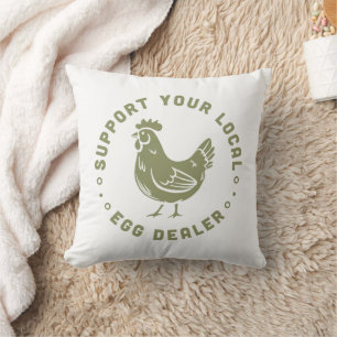 Coussin Amoureux de poulet amusant cottagecore ferme esthé