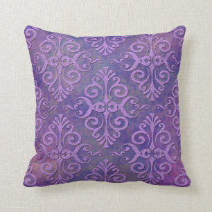 Coussin Amoureux de Violet Deux Tons Lavande Violet Damass