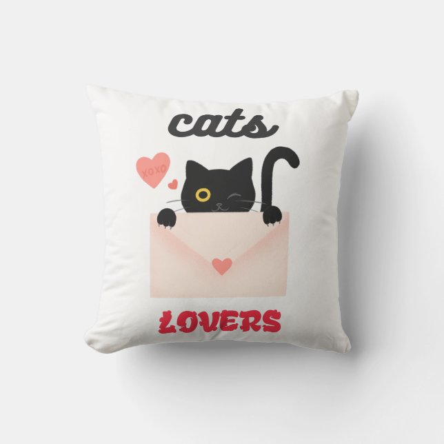 Coussin amoureux des chats (Recto)