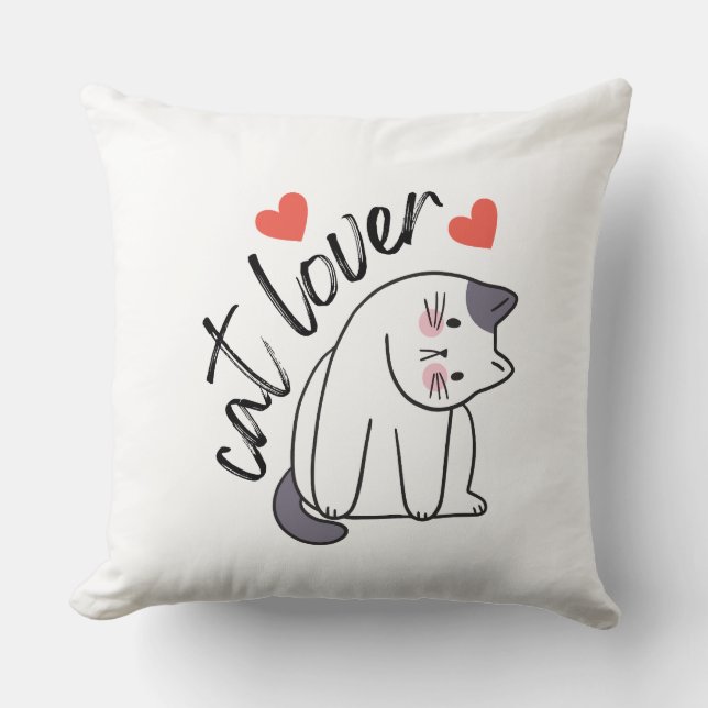 Coussin Amoureux des chats (Recto)