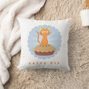 Coussin Amoureux des chats à tarte cuite