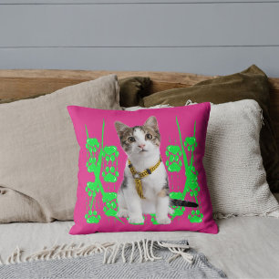 Coussin Amoureux des chats Amis des animaux Lime Patte Mig