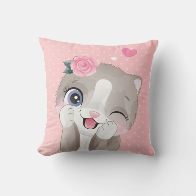 Coussin Amoureux des chats | Cute Little Kittens (Recto)