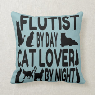 Coussin Amoureux des chats Flutist