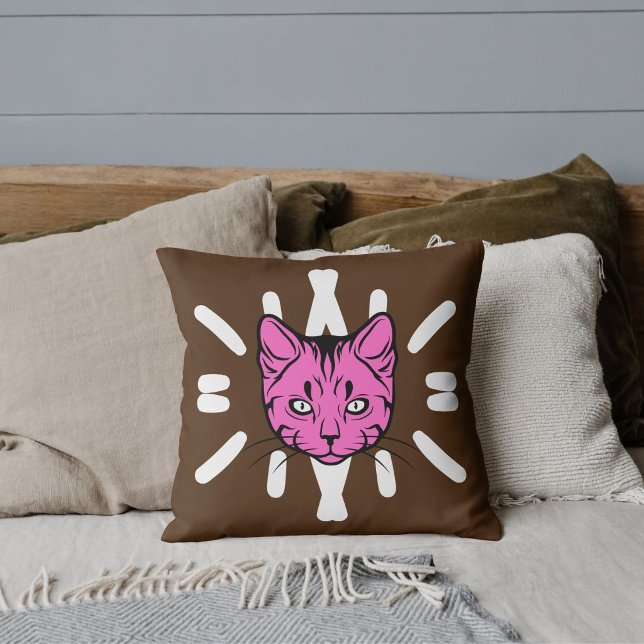 Coussin Amoureux des chats Maman d'animal Mignon Blanc Ray (Créateur téléchargé)