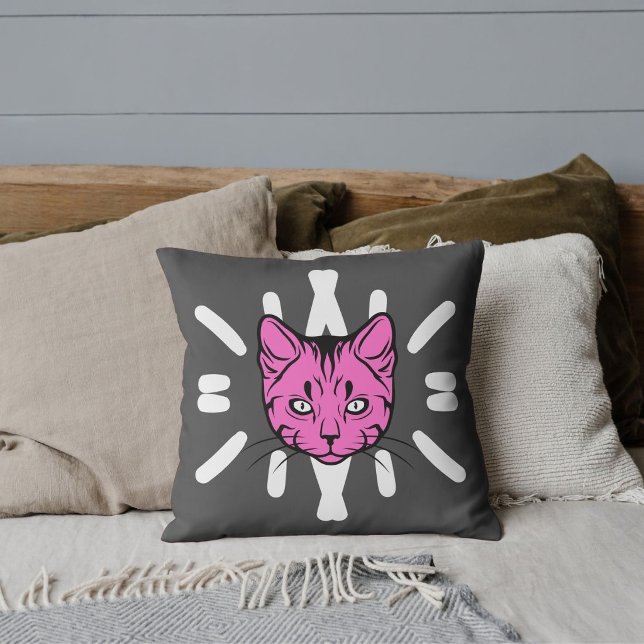 Coussin Amoureux des chats Maman de compagnie Mignon Blanc (Créateur téléchargé)