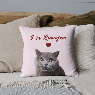 Coussin Amoureux des chats photo cœur rouge Saint-Valentin