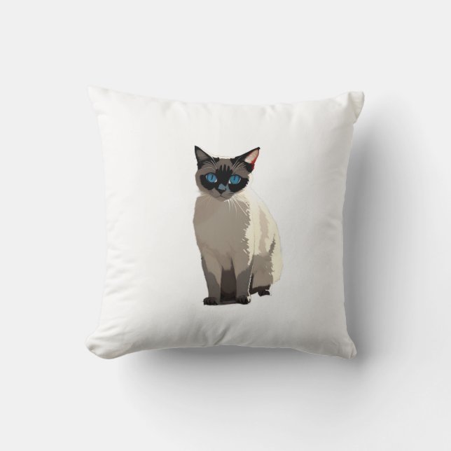 Coussin Amoureux des chats Siamese Cat Art Electric Blue E (Recto)
