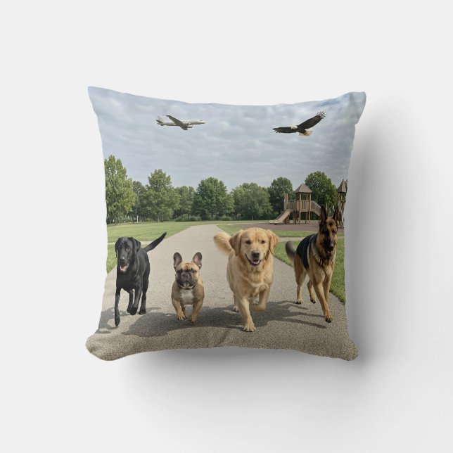 Coussin Amoureux des chiens (Recto)