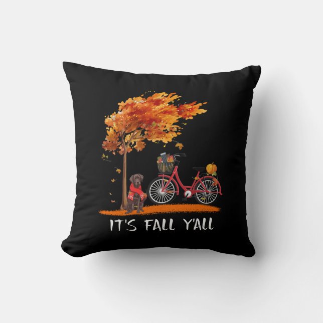 Coussin Amoureux des chiens | Chocolat Labrador C'est l'au (Recto)