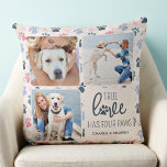 Coussin Amoureux des chiens Customisé 3 Empreinte de patte<br><div class="desc">Vraiment L'Amour A Quatre Pâtes ! Célébrez votre meilleur ami avec un coussin de collage photo de chien unique et personnalisé. Surprenez votre amoureux des chiens préféré, que ce soit un anniversaire, la fête des mères, la fête des valentins, ou Noël avec ce mignon coussin de chien photo d'amour. Ce...</div>