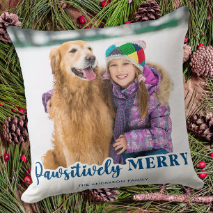 Coussin Amoureux des chiens Fête de Noël Personnalisé Anim