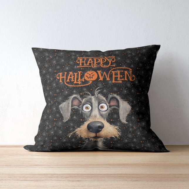 Coussin Amoureux des chiens Halloween (Dog lover Halloween Throw Pillow)