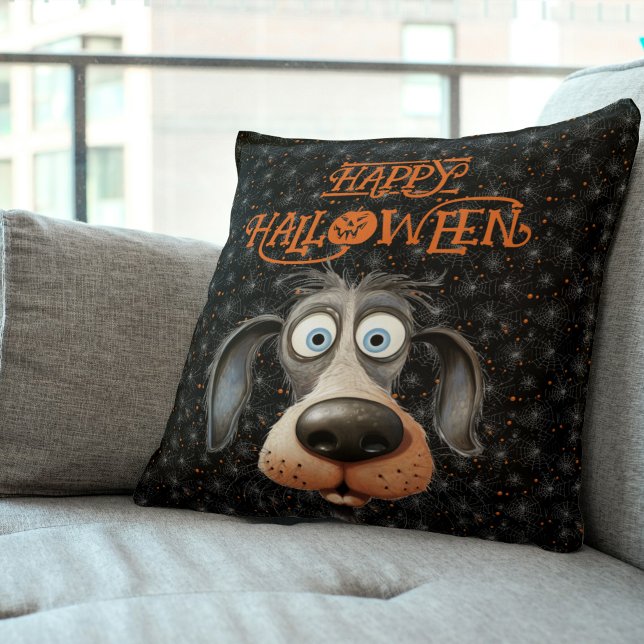 Coussin Amoureux des chiens Halloween nom personnalisé (Créateur téléchargé)