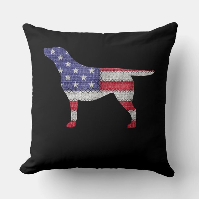 Coussin Amoureux des chiens | Labrador Retriever Silhouett (Recto)