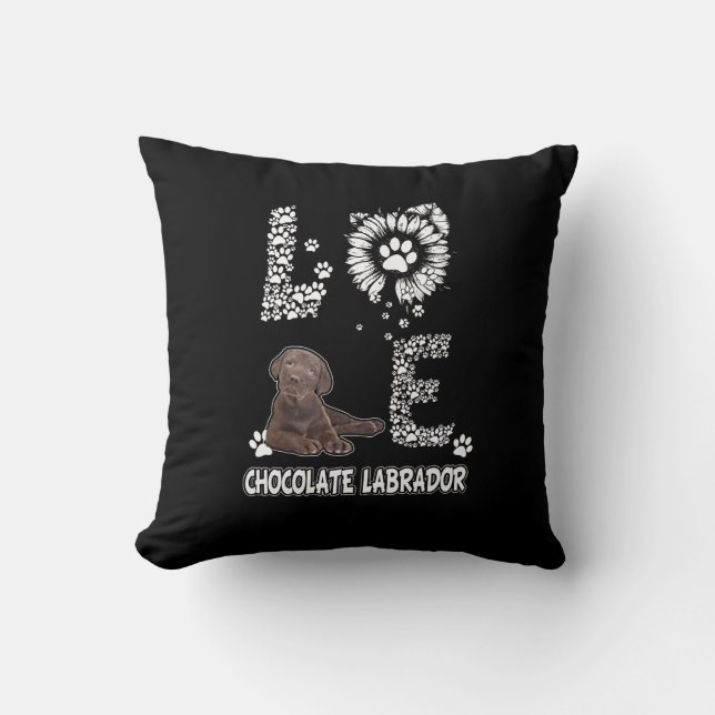 Coussin Amoureux des chiens | Love Chocolate Fleur de sole (Recto)