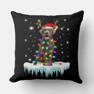 Coussin Amoureux des chiens   Lumière de Noël du Labrador 