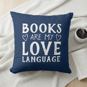 Coussin Amoureux des livres Citation drôle Typographie mar