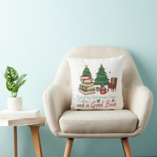 Coussin Amoureux des livres de Noël au chaud  Alimenté par