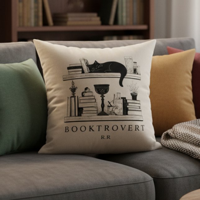 Coussin Amoureux des livres Monogramme  (Créateur téléchargé)