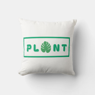 Coussin amoureux des plantes avec un cœur vert