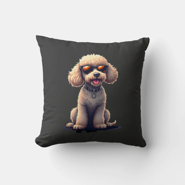 Coussin Amoureux drôle de chien caniche Animaux Graphique  (Recto)