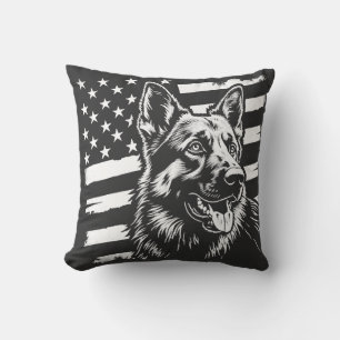 Coussin Amoureux du Berger Allemand Drapeau Américain USA